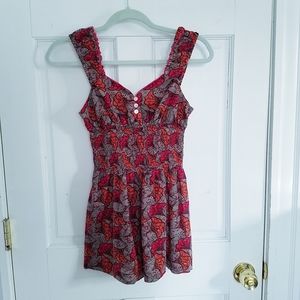 Free People Batik Button Front Tank Top